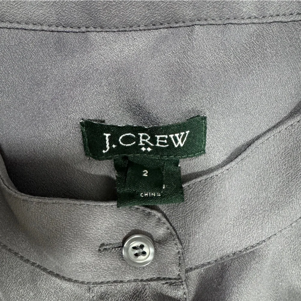 J.Crew Women’s Sleeveless Utility Button-Up‎ Blouse in Gray Size 2
